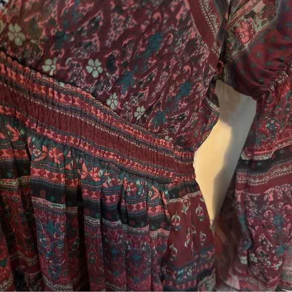 Revolve Boemo Bastille Midi Dress in Maroon Tiered Size Small NWT - Picture 6 of 14